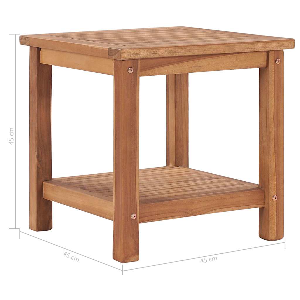 Coffee Table | Natural Teak | Solid Teak Wood | 45x45x45 cm | Storage