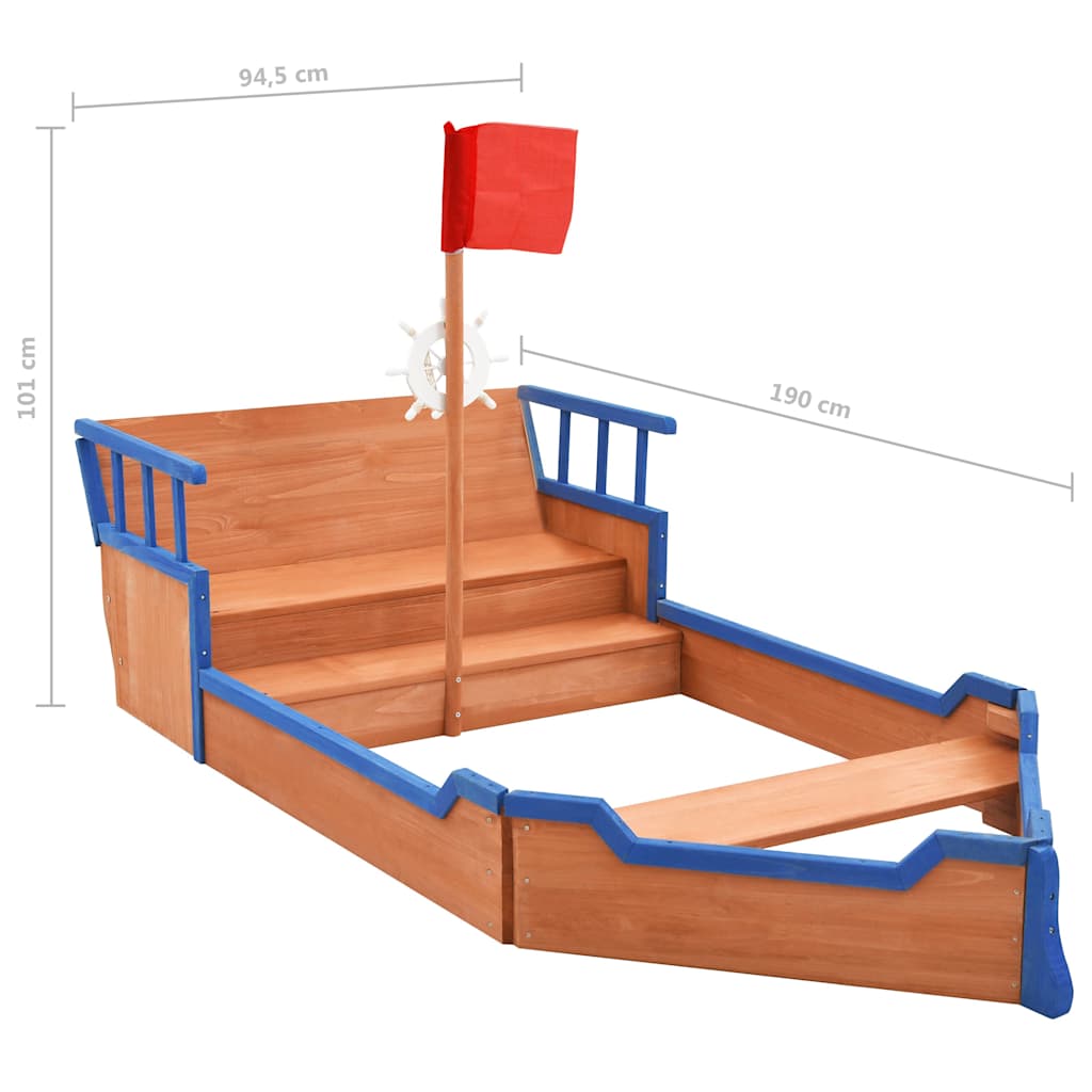 Sandbox | Brown and Blue | Firwood | 190 x 94.5 x 101 cm