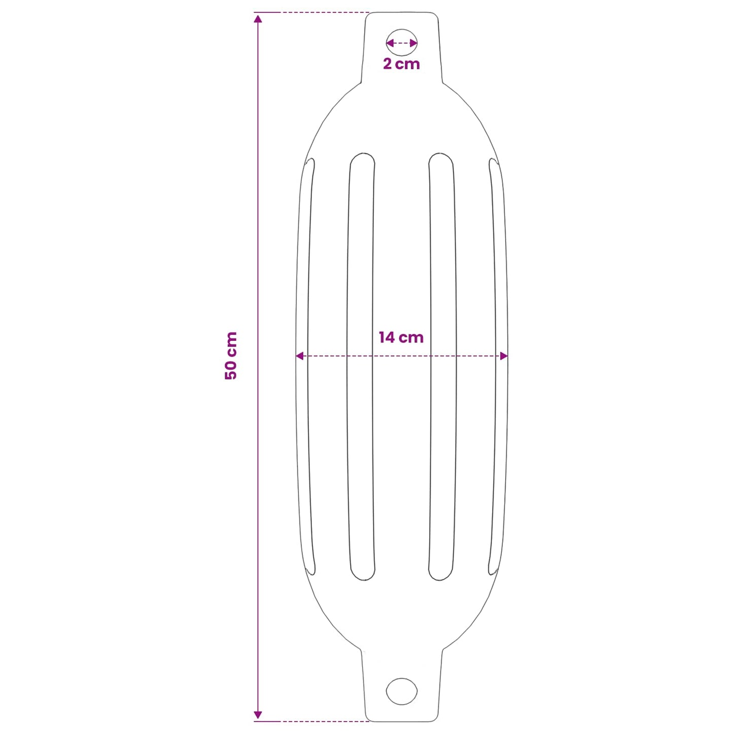 Boat Fenders 4 pcs Black Ø 14x50 cm PVC