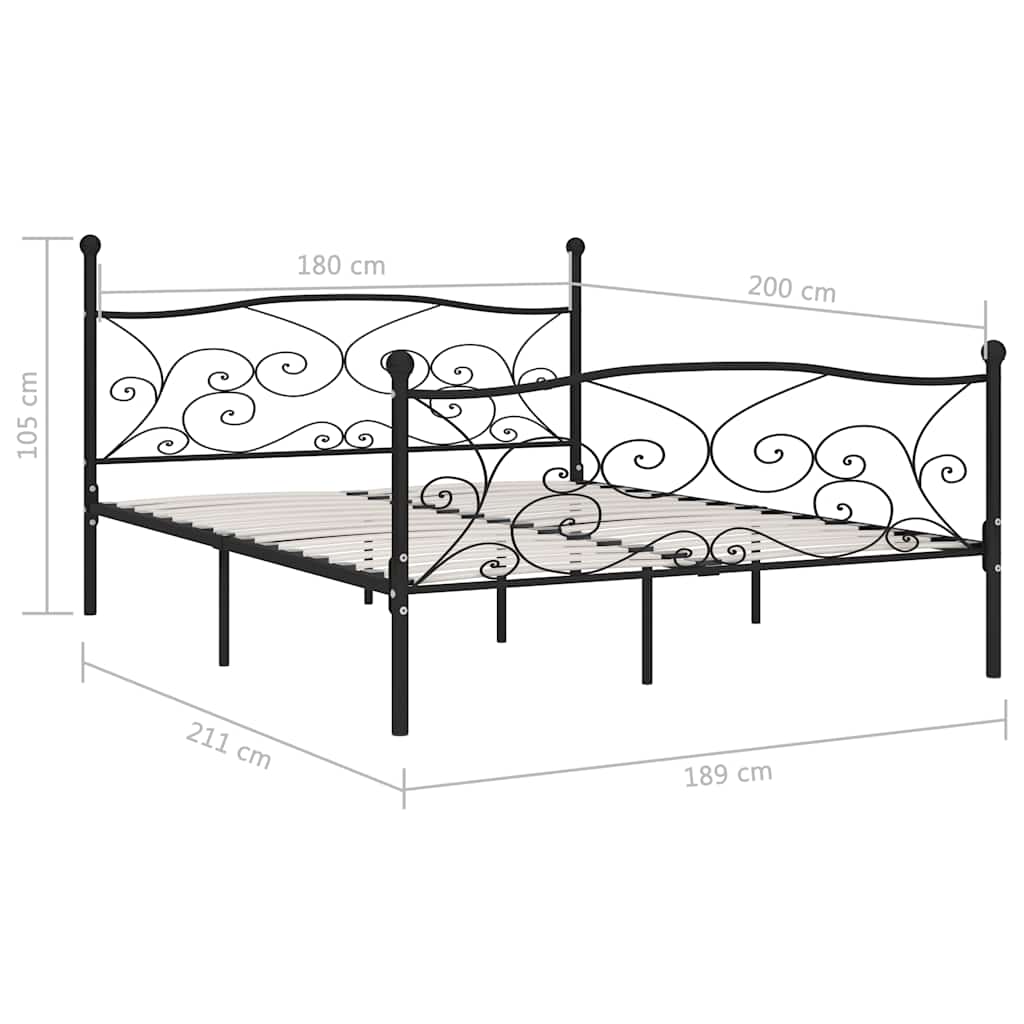 Bed Frame | Black | Metal, Plywood | Super King | Tough | Bed Frame