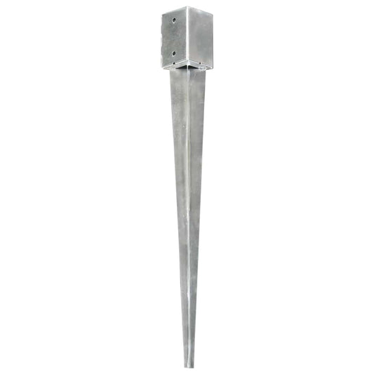 Ground Spikes 6 pcs Silver 9x9x90 cm Galvanised Steel