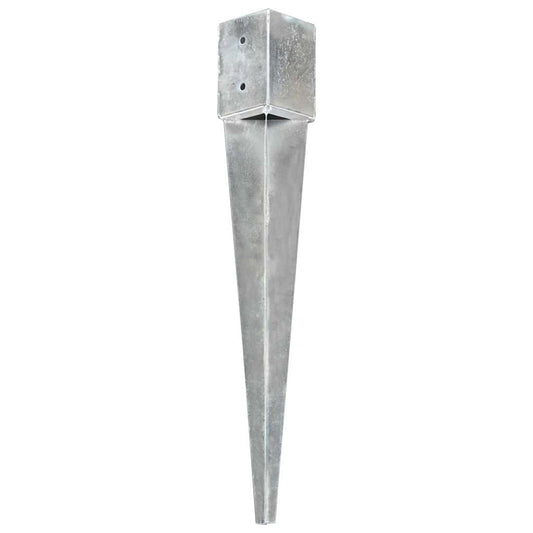 Ground Spikes 6 pcs Silver 10x10x76 cm Galvanised Steel