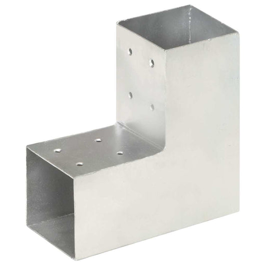 Post Connectors 4 pcs L Shape Galvanised Metal 81x81 mm