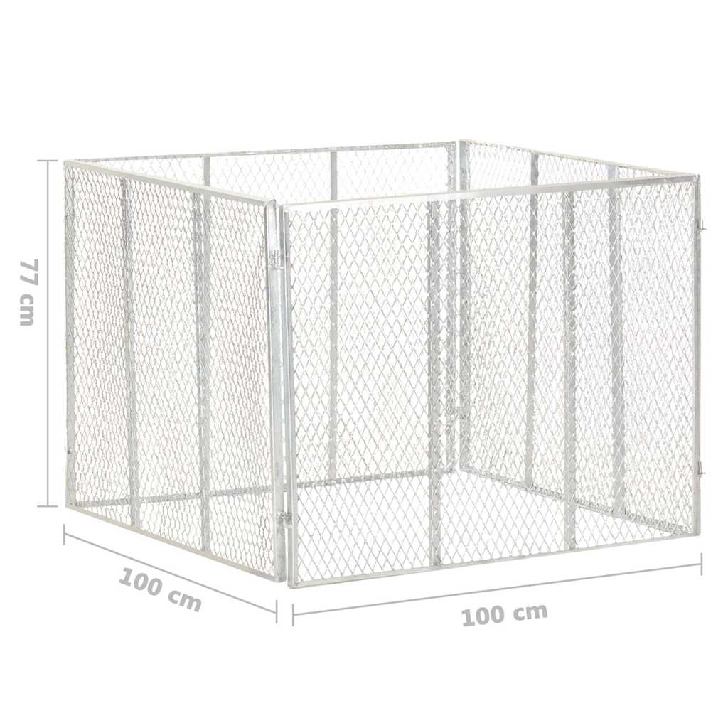 Garden Composter | Silver | Galvanised Iron | Medium | Garden Composter