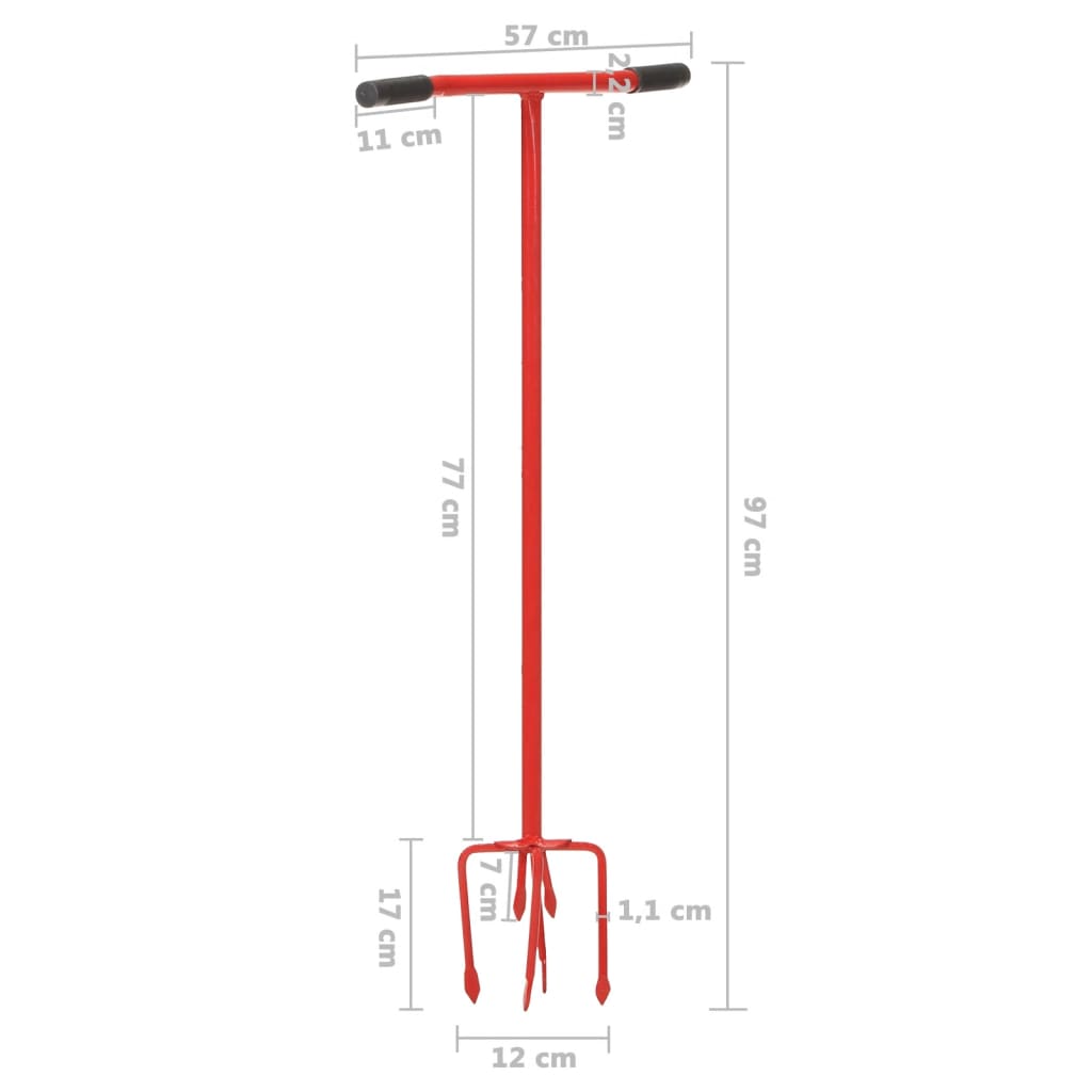 Garden Claw | Red | Steel, PE | 97 cm long | Ergonomic | Garden Claw