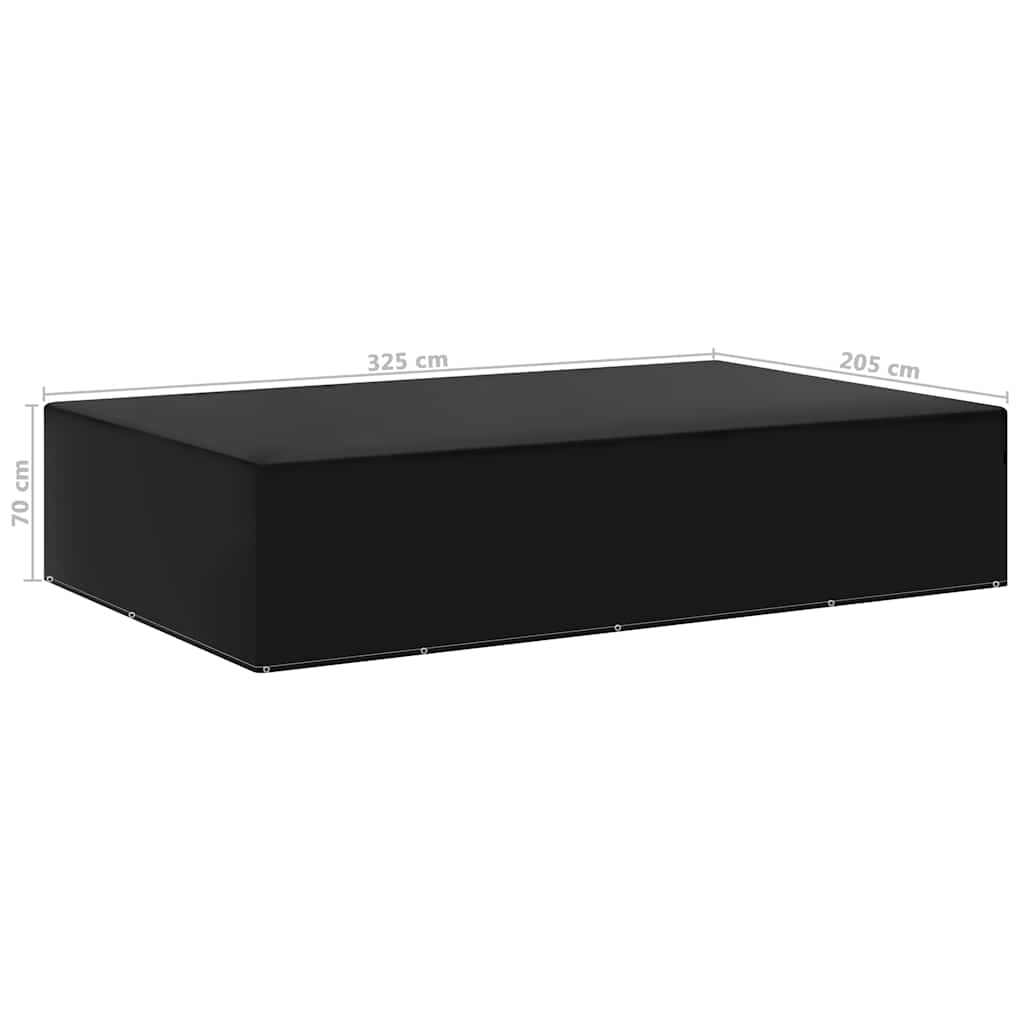 Garden Furniture Cover | Black | Polyethylene | 325x205x70 cm