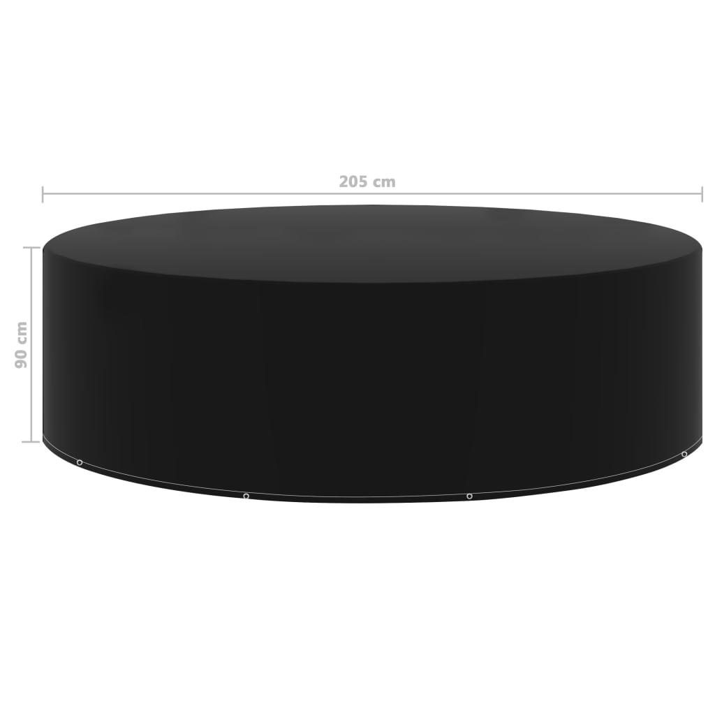 Garden Furniture Cover | Black | Polyethylene, Aluminium | 205 x 90 cm