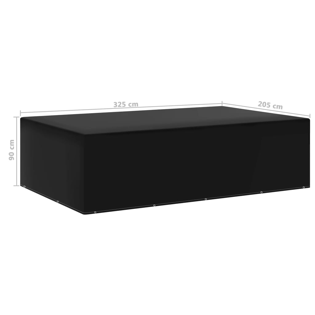 Garden Furniture Cover | Black | Aluminium, Polyethylene | 205x325x90 cm