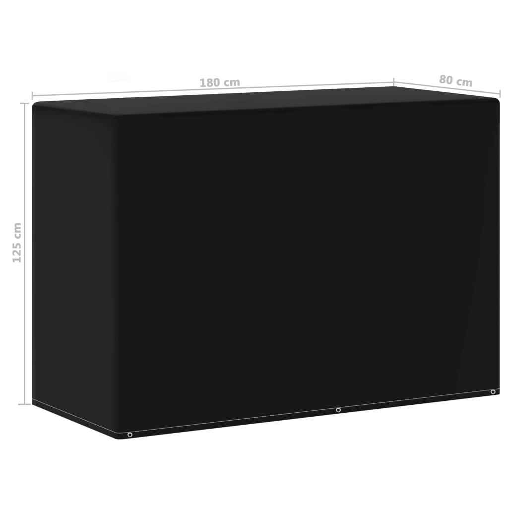Garden Furniture Cover | Black | Polyethylene | 180 x 80 x 125 cm