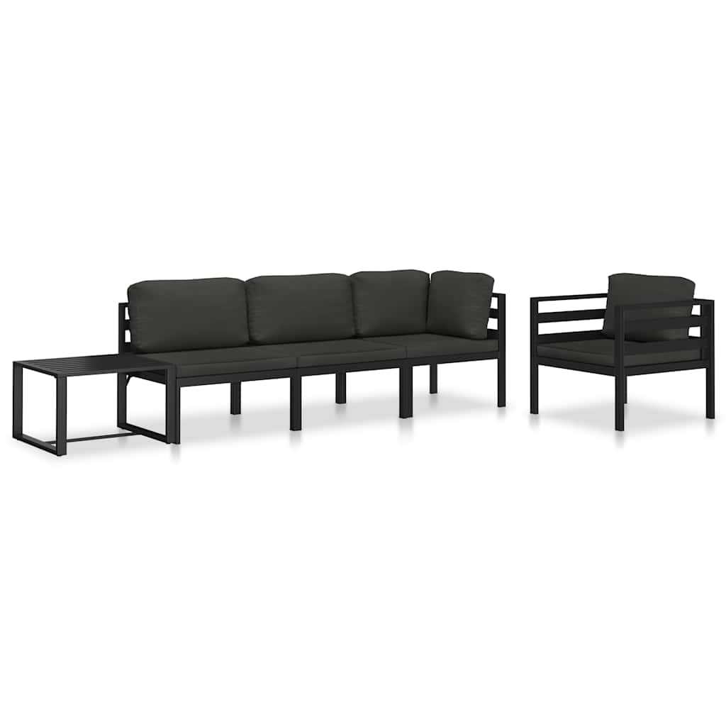 Sectional Corner Sofa 1 pc with Cushions Aluminum Anthracite