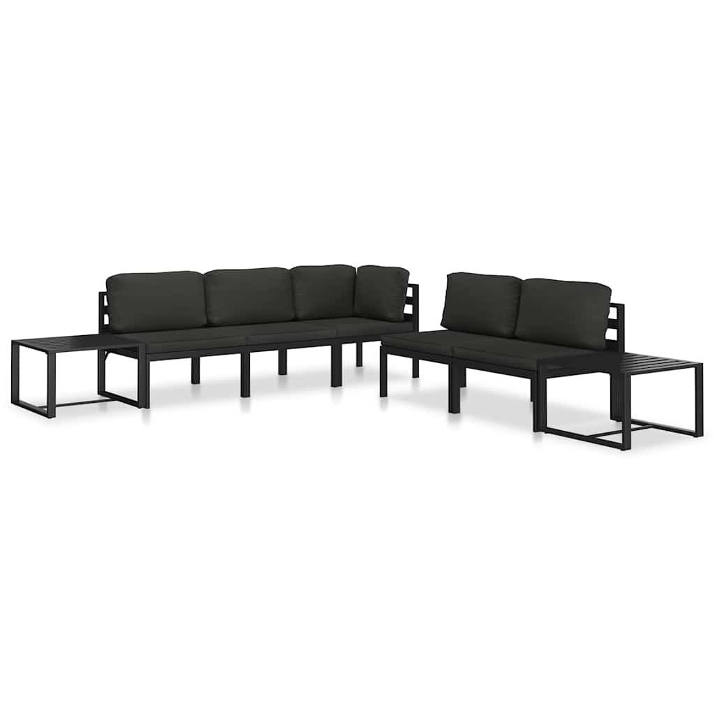 Single Sofa with Cushions Aluminum Anthracite