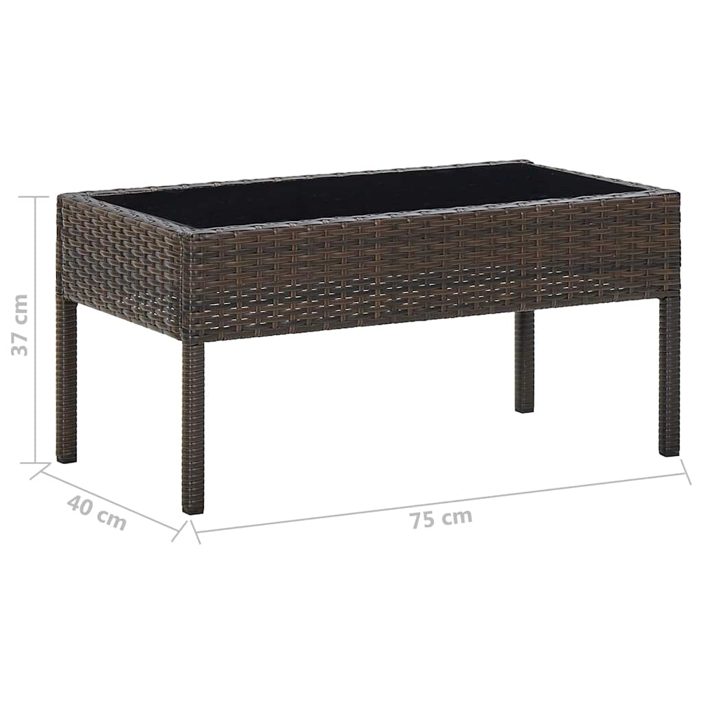 Garden Table | Brown | PE Rattan | Medium | Durable | Garden Table