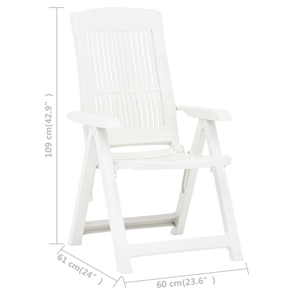 Garden Chair | Set of 2 | White | Plastic | Medium | Foldable