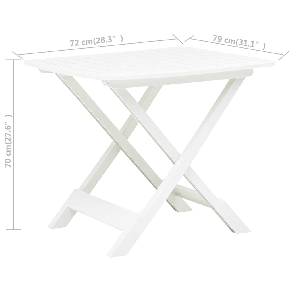 Garden Table | White | Plastic | Medium | Foldable | Bistro Table