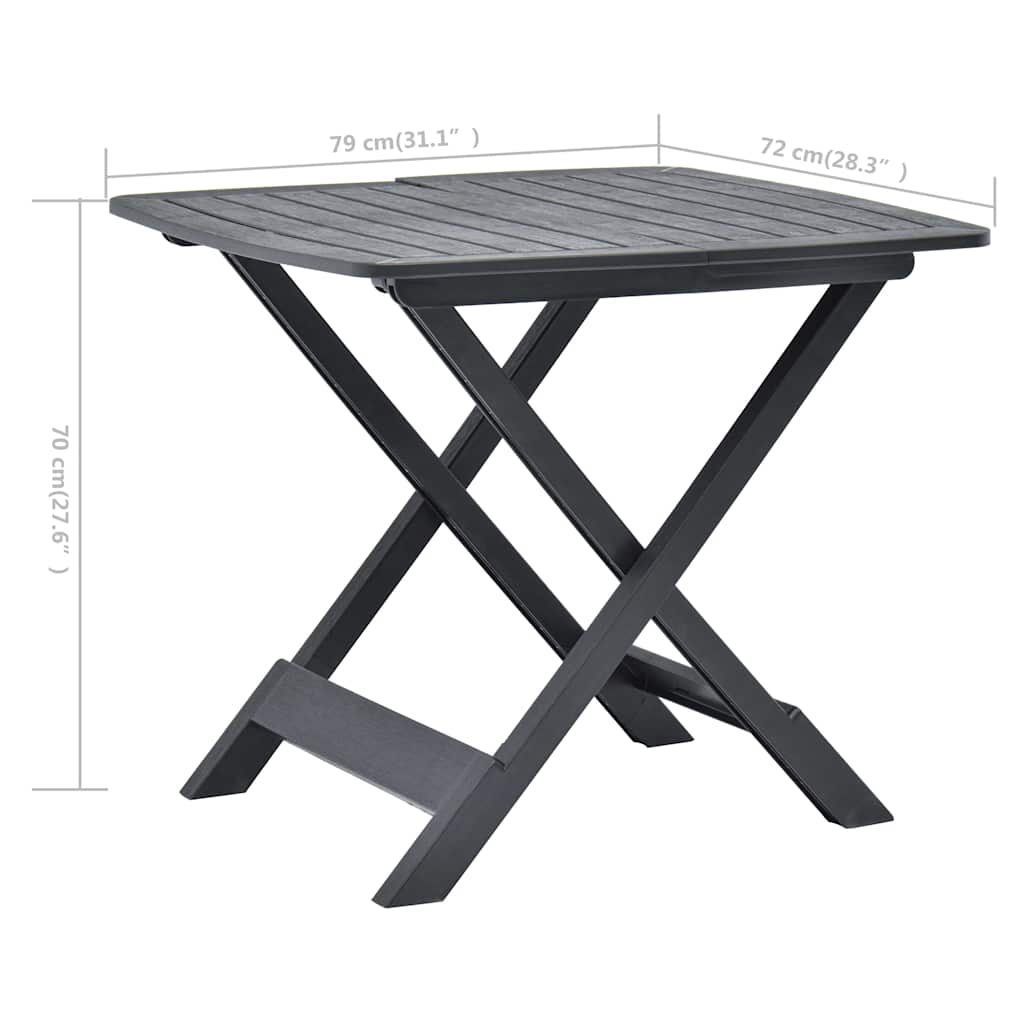 Garden Table | Anthracite | Plastic | Compact | Foldable | Bistro Table