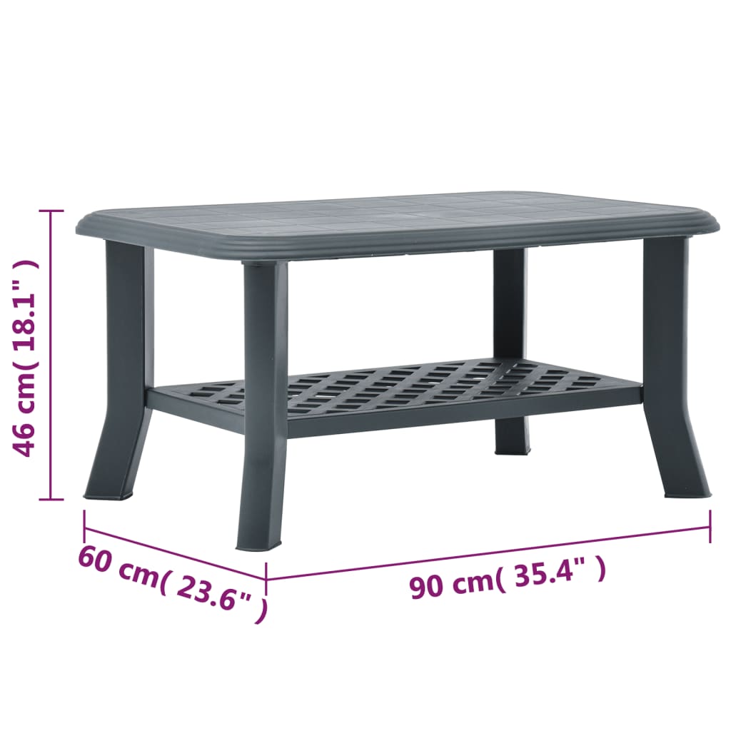 Coffee Table | Green | Plastic | 90x60x46 cm | Coffee Table | Rectangular