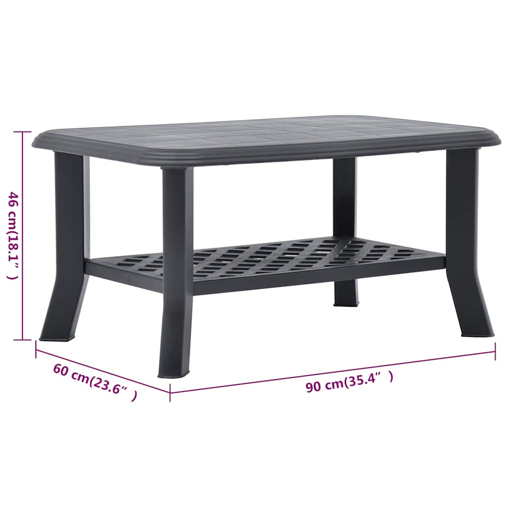 Coffee Table | Anthracite | Plastic | 90x60x46 cm | Durable