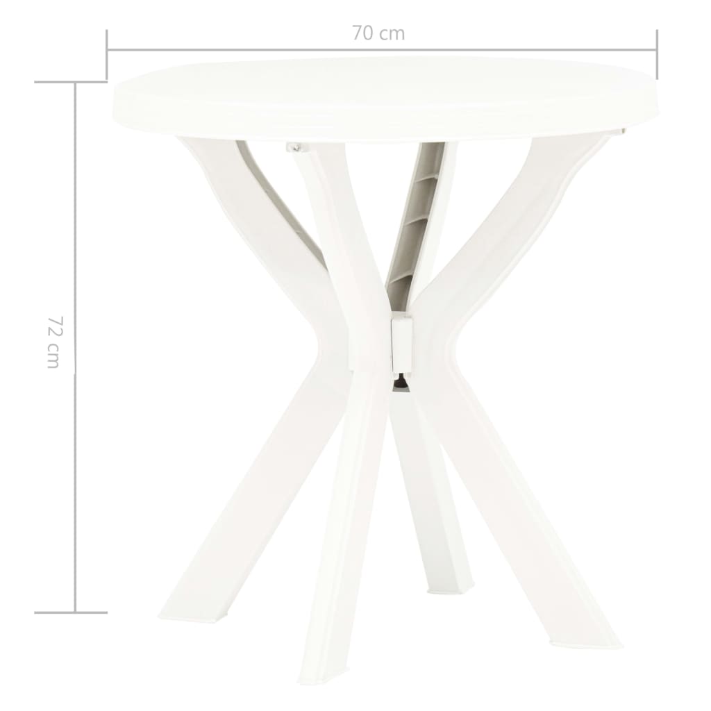 Garden Table | White | Plastic | Medium | Lightweight | Bistro Table