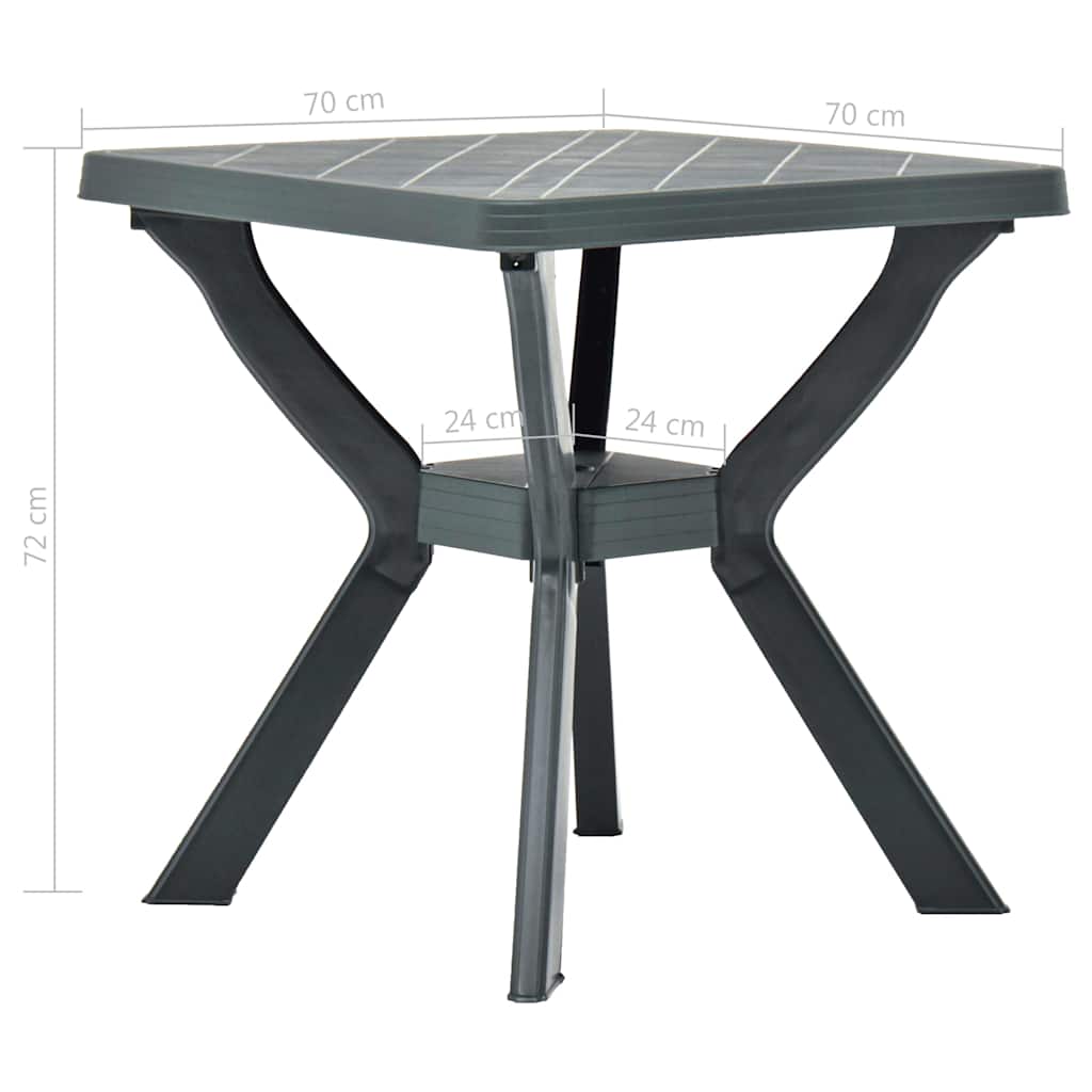 Garden Table | Anthracite | Plastic | 70x70x72 cm | Bistro Table | Square
