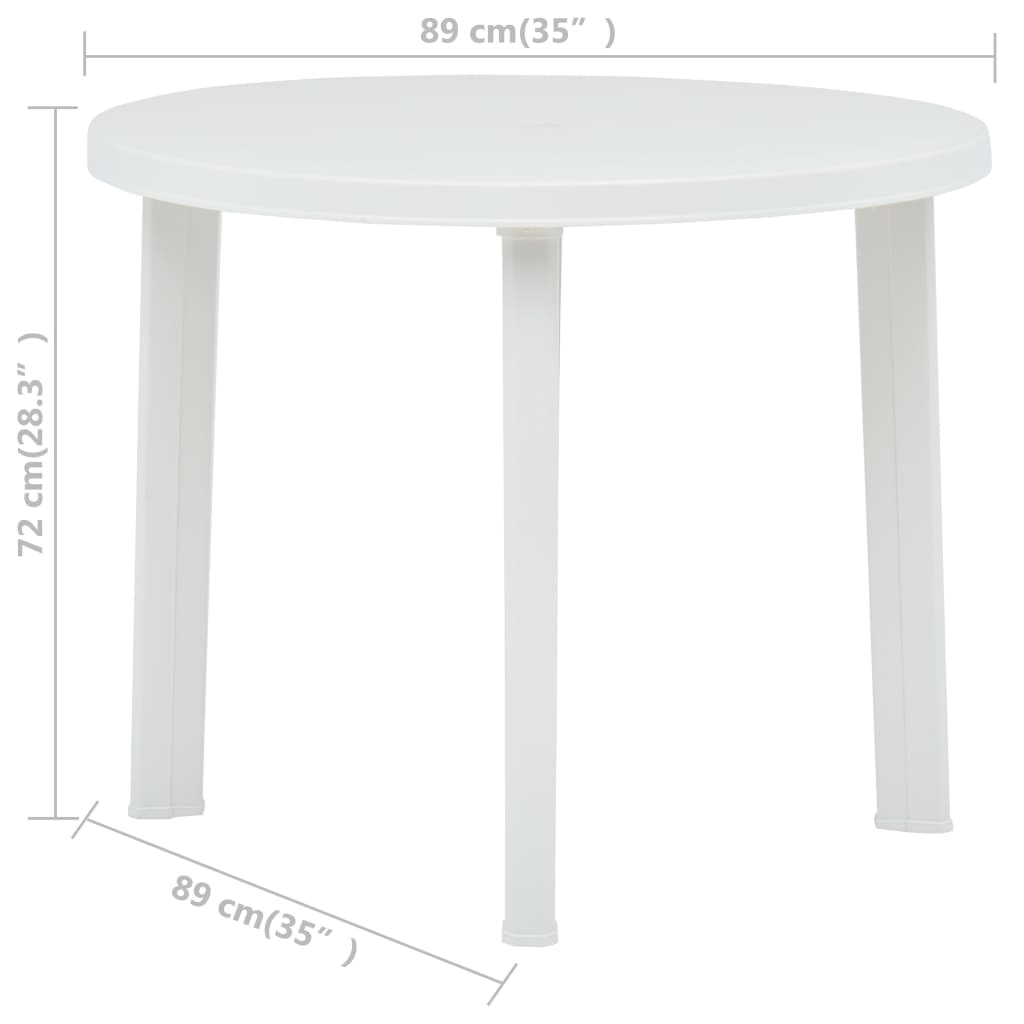 Garden Table | White | Plastic | Medium | Lightweight | Garden Table