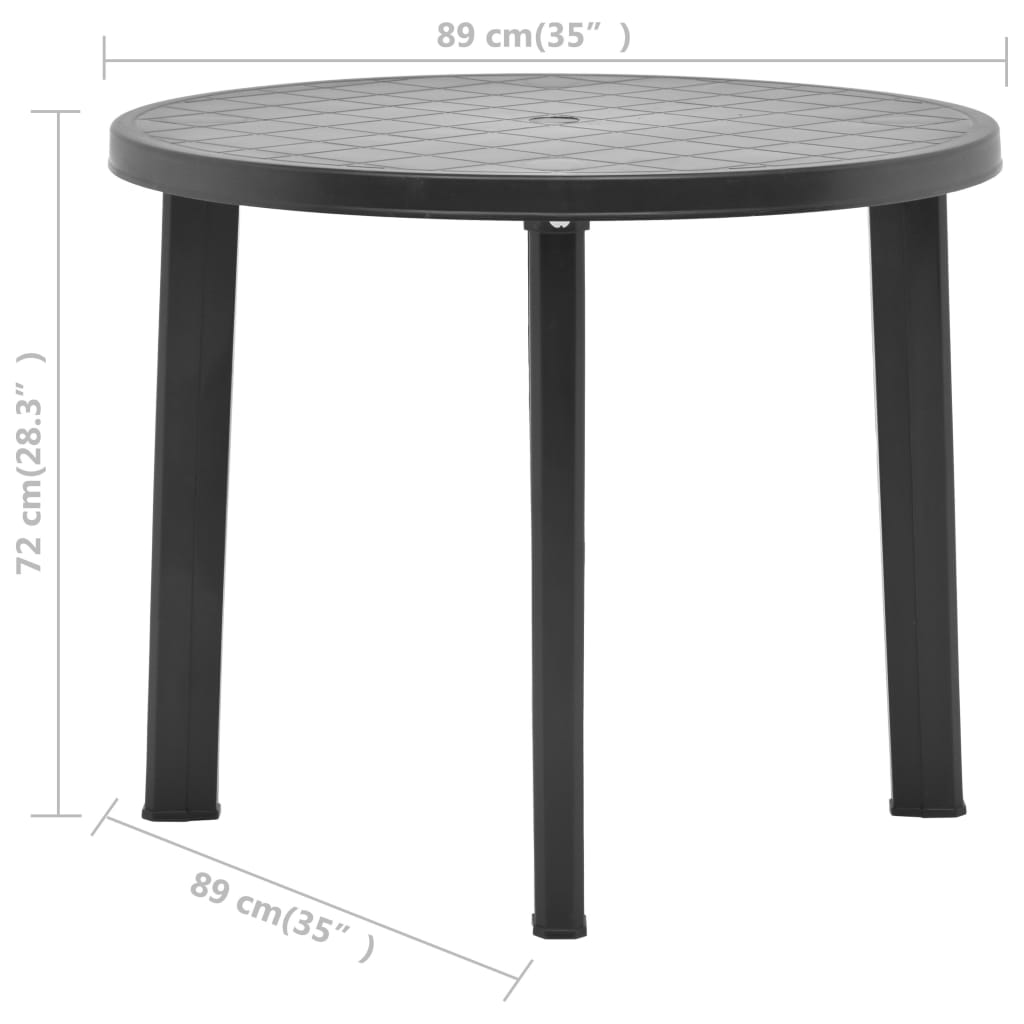Garden Table | Anthracite | Plastic | Medium | Durable | Garden Table