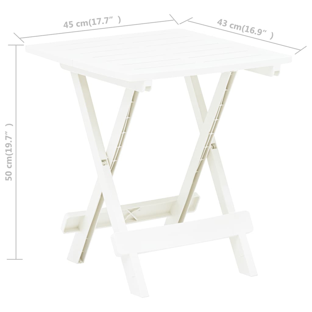 Garden Table | White | Plastic | Small | Foldable | Bistro Table