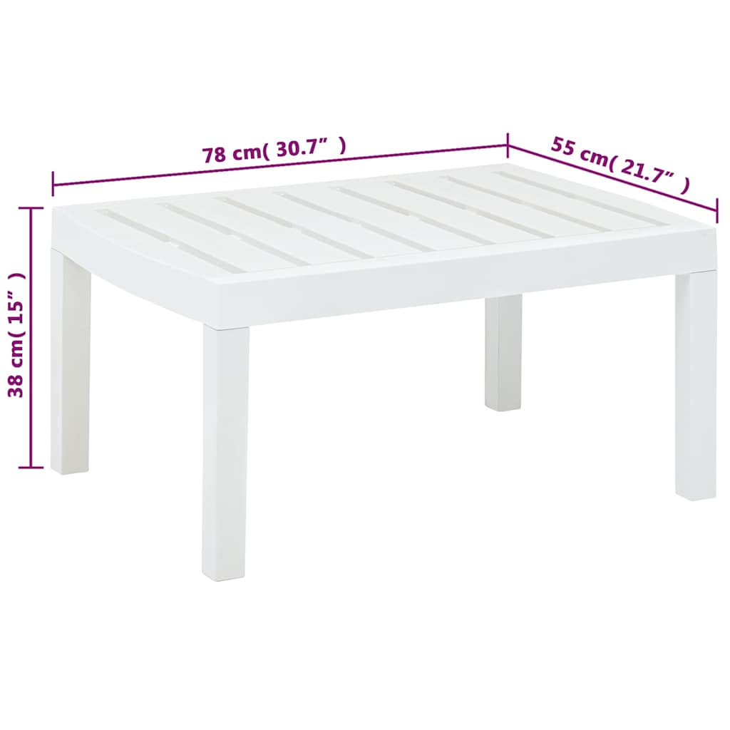 Garden Table | White | Plastic | 78 cm x 55 cm x 38 cm | Durable