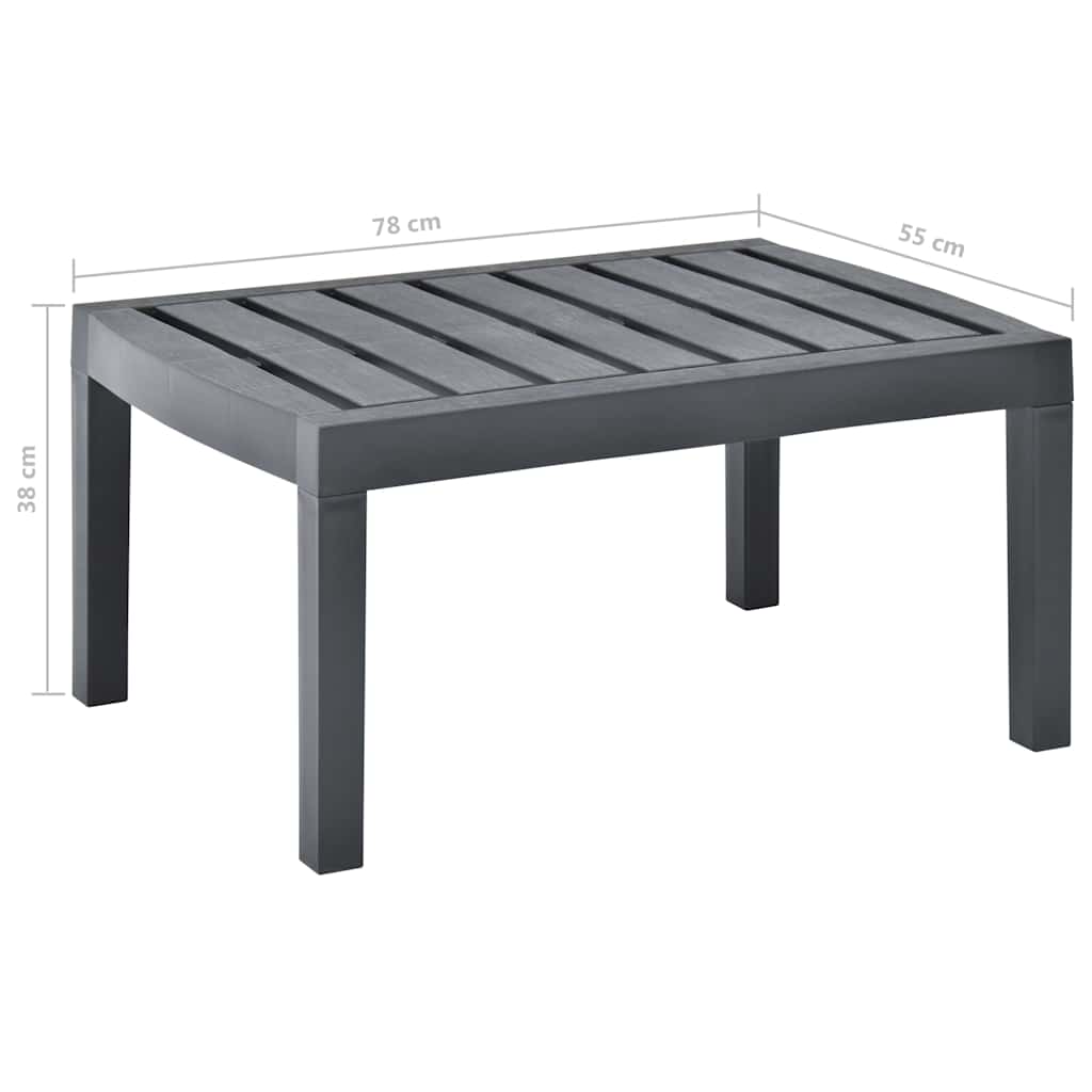 Garden Table | Anthracite | Plastic | 78 x 55 x 38 cm | Durable