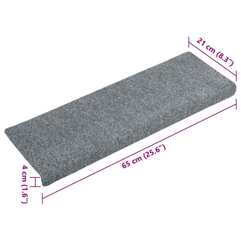 Carpet Stair Tread | Set of 15 | Light Grey