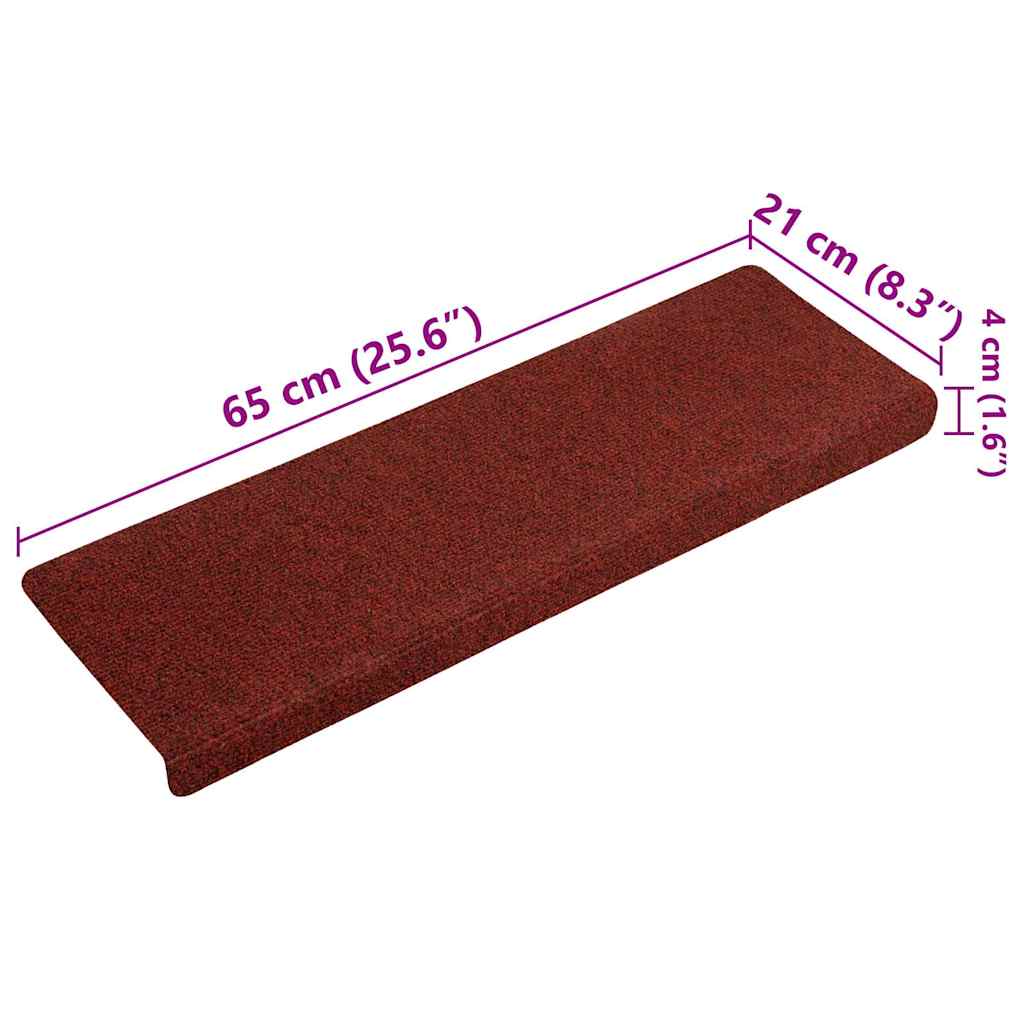 Carpet Stair Tread | Set of 15 | Red | 100% Polypropylene