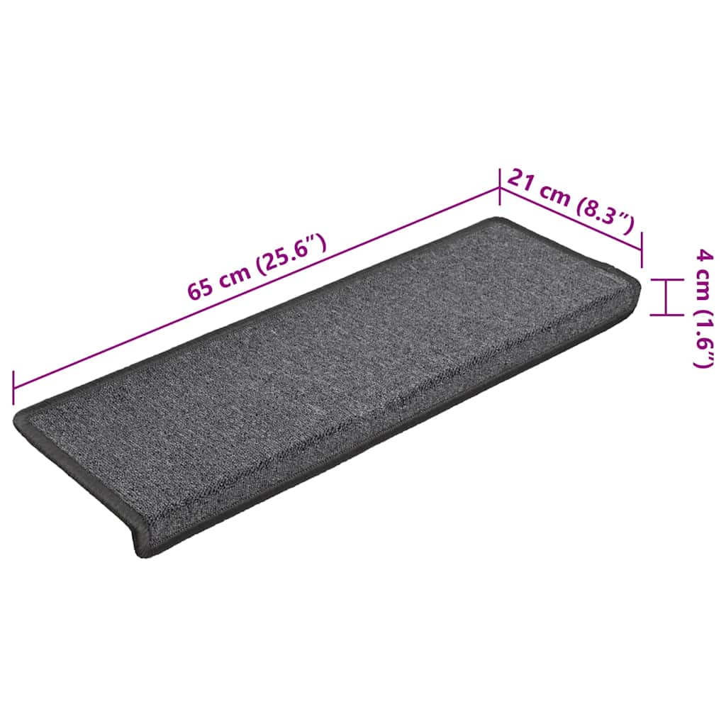 Carpet Stair Tread | Set of 15 | Dark grey