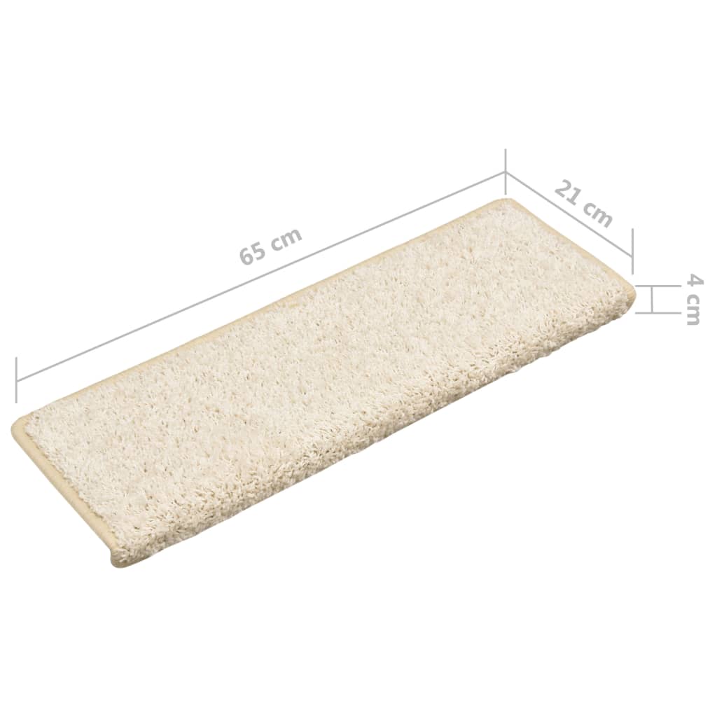 Stair Mats 15 pcs 65x21x4 cm White Rectangular Edge