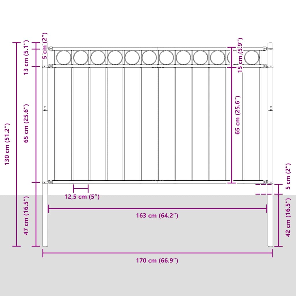Fences ASSEN 1.81 x 0.8 m Steel
