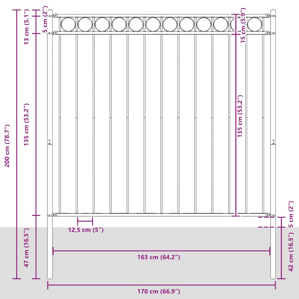 Fences ASSEN 1.81 x 1.5 m Steel