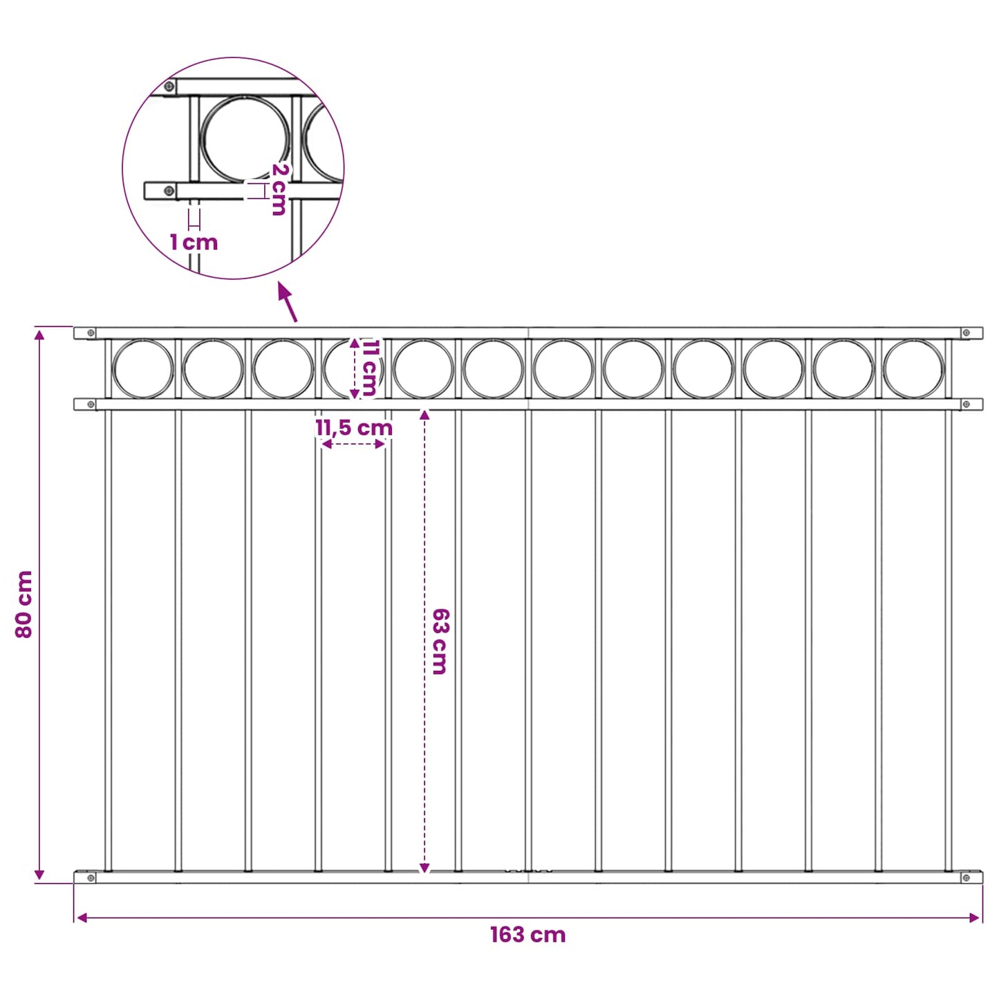 Fence Panel "Assen" Steel 163x80 cm Black