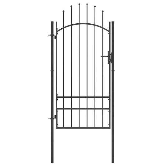 146321 vidaXL Garden Gate "Woerden" Steel 1x2 m Black