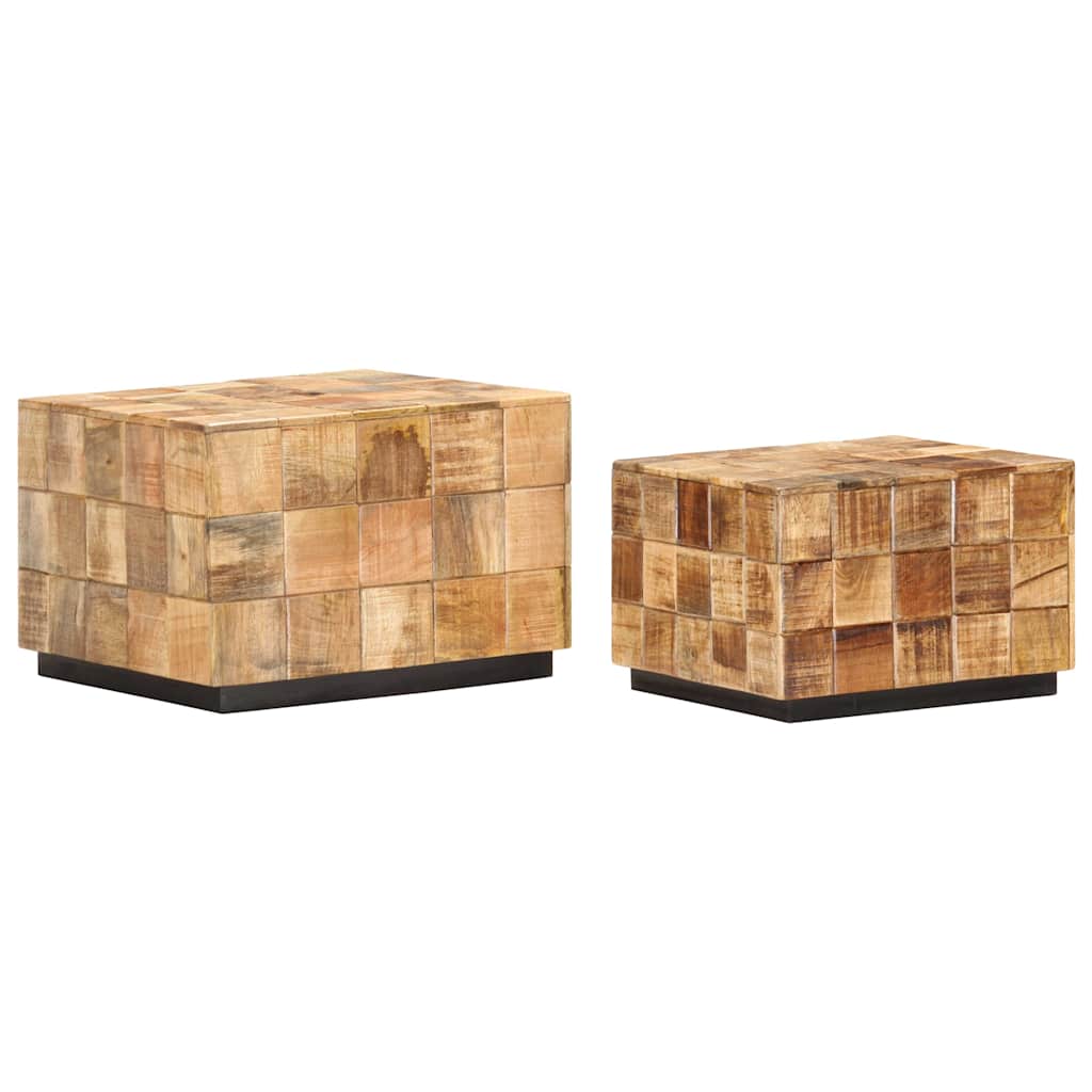Coffee Table | Brown | Solid mango wood | Small | Stackable