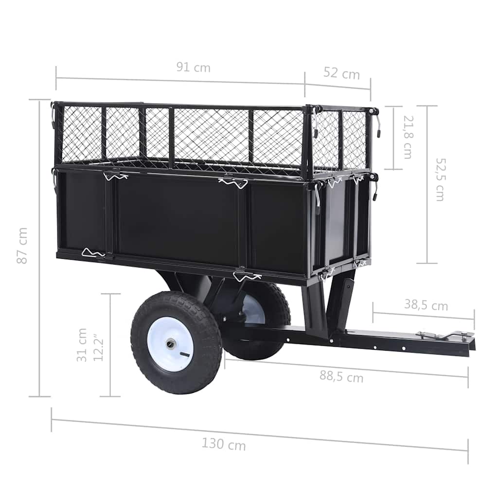 Tipping Trailer | Black | Steel | One Size | Collapsible