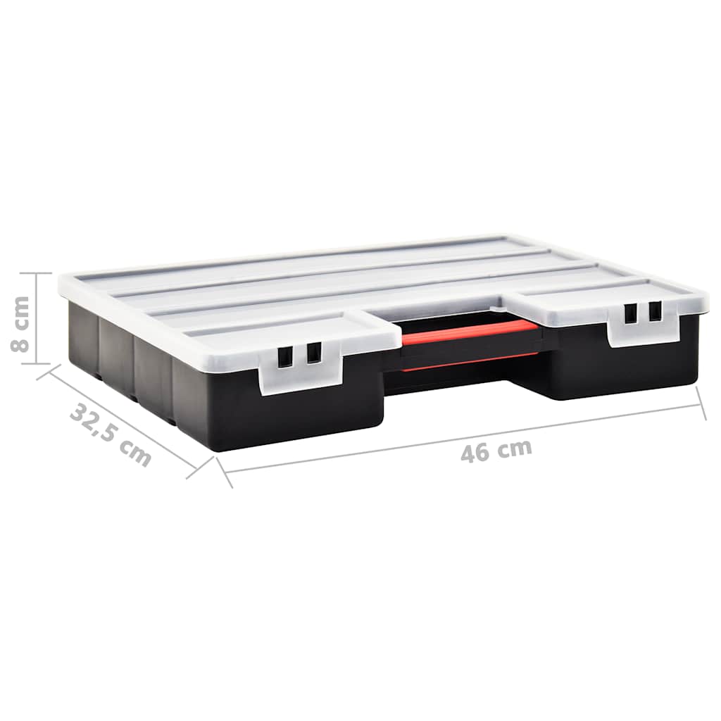 Assortment Boxes 2 pcs with Adjustable Dividers 460x325x80 mm Plastic