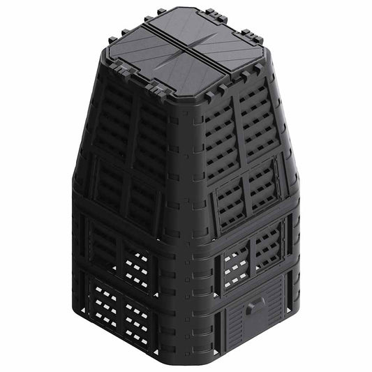 146278 vidaXL Garden Composter Black 93,3x93,3x146 cm 1000 L