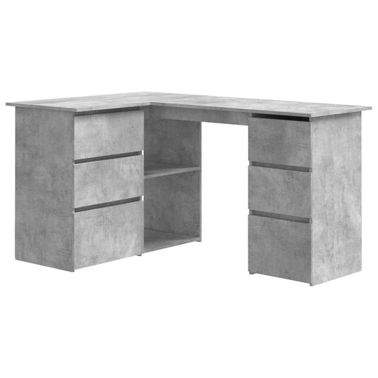 Corner Desk | Concrete Grey | Engineered Wood | 145 x 100 x 76 cm