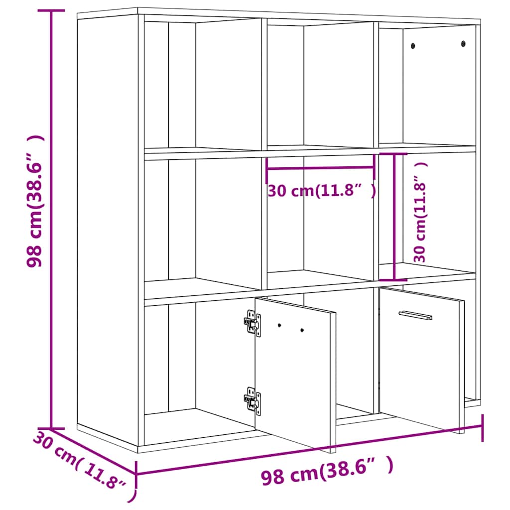 Cabinet | Concrete grey | Engineered wood | Medium | Book Cabinet