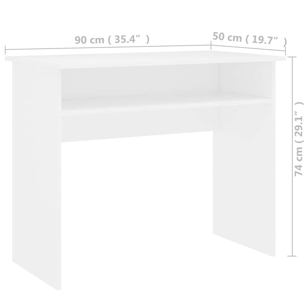 Desk | White | Engineered Wood | Small | Desk | Rectangular | Modern