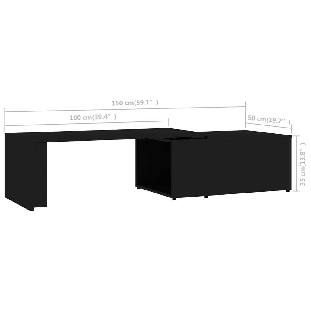 Coffee Table | Black | Engineered wood | Large | Coffee Table