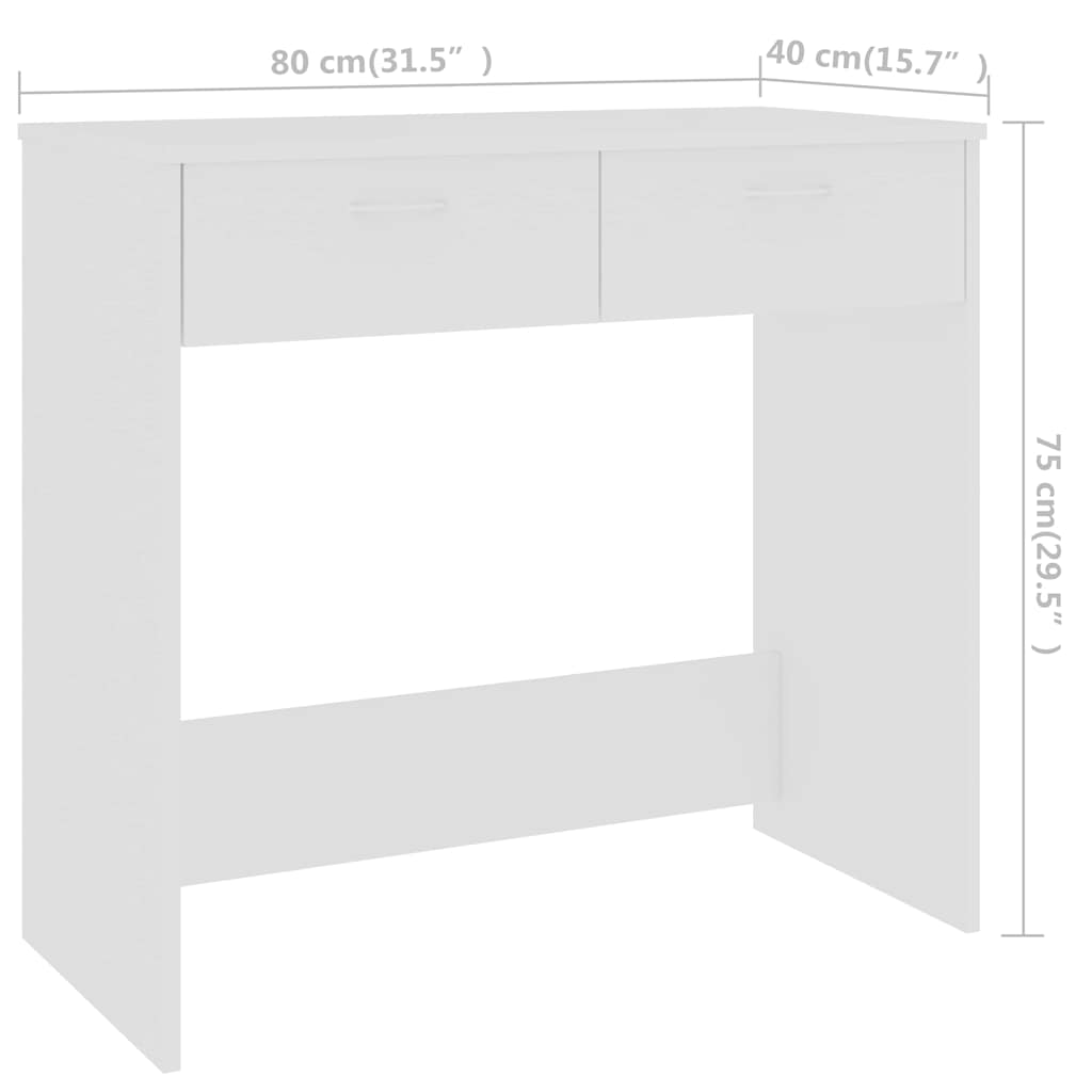 Desk | White | Engineered wood | Compact | Desk | Rectangular | Modern