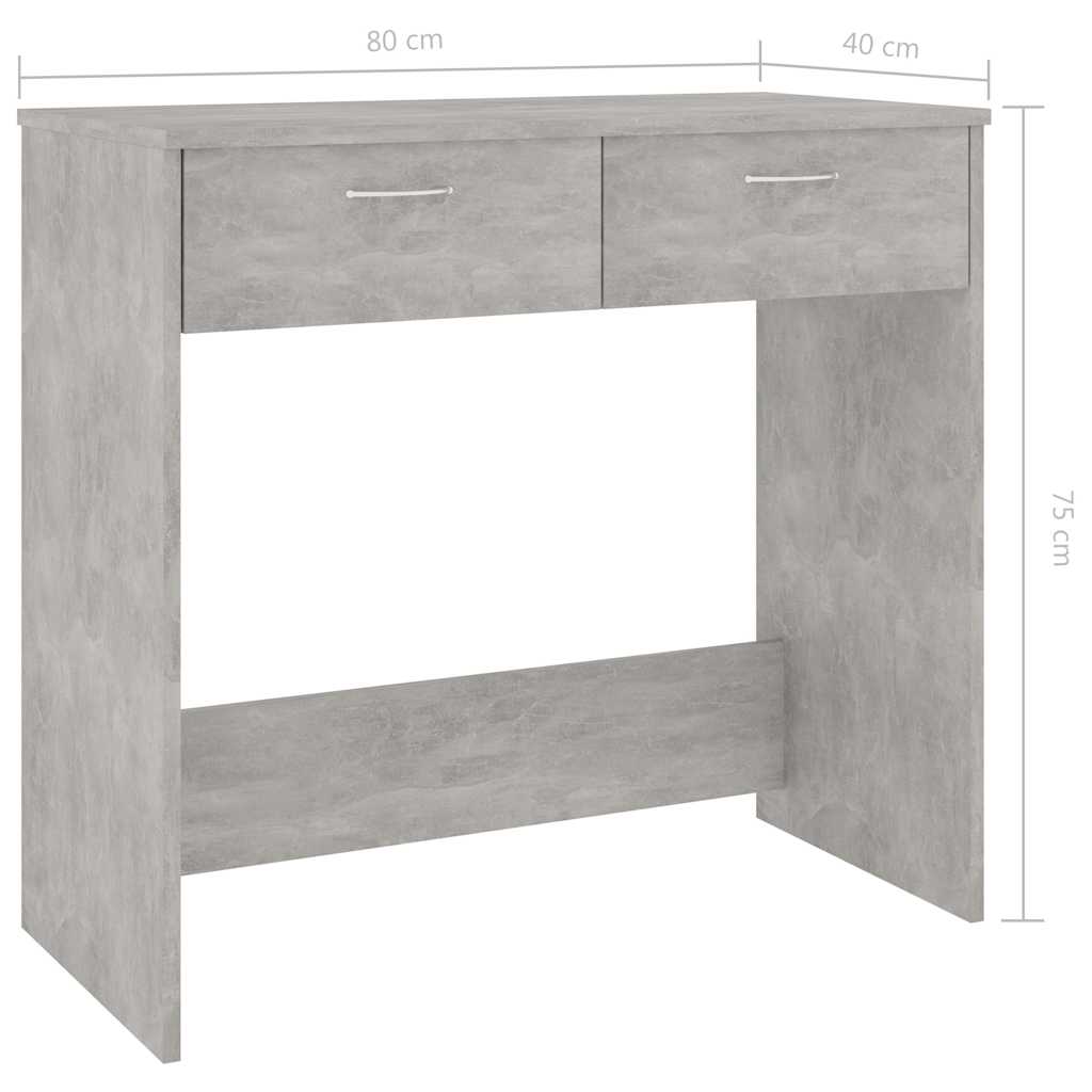 Desk | Concrete Grey | Engineered Wood | Small | Storage | Computer Desk