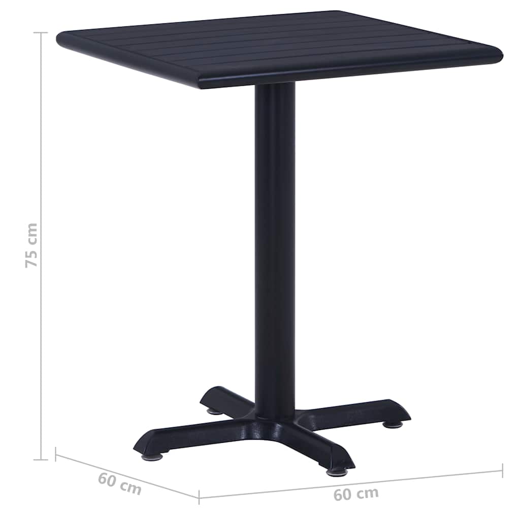 Garden Table | Black | Metal, plastic wood | 60x60 | Durable