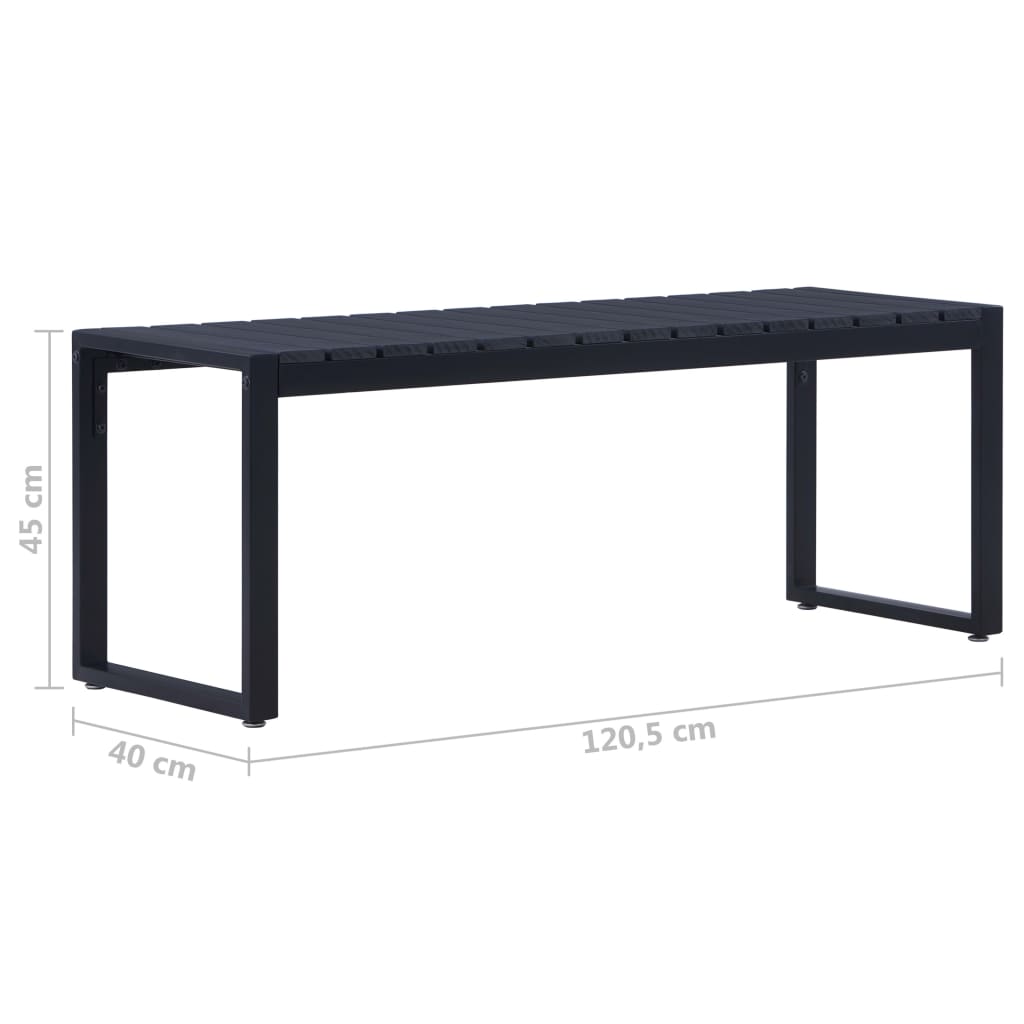 Garden Bench | Black | PS board, iron | 120.5 cm | Built Tough