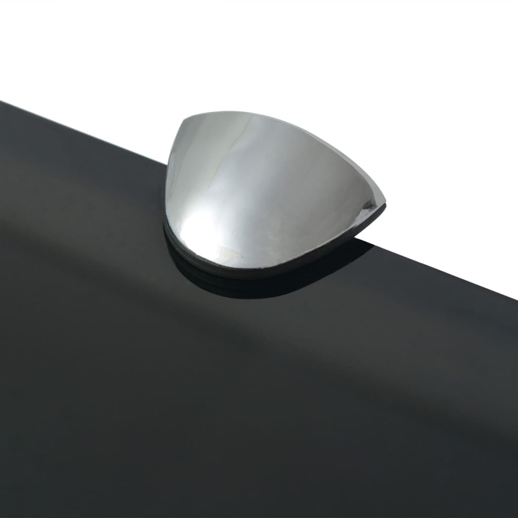 Floating Shelf | Set of 2 | Black | Tempered glass, Zinc alloy