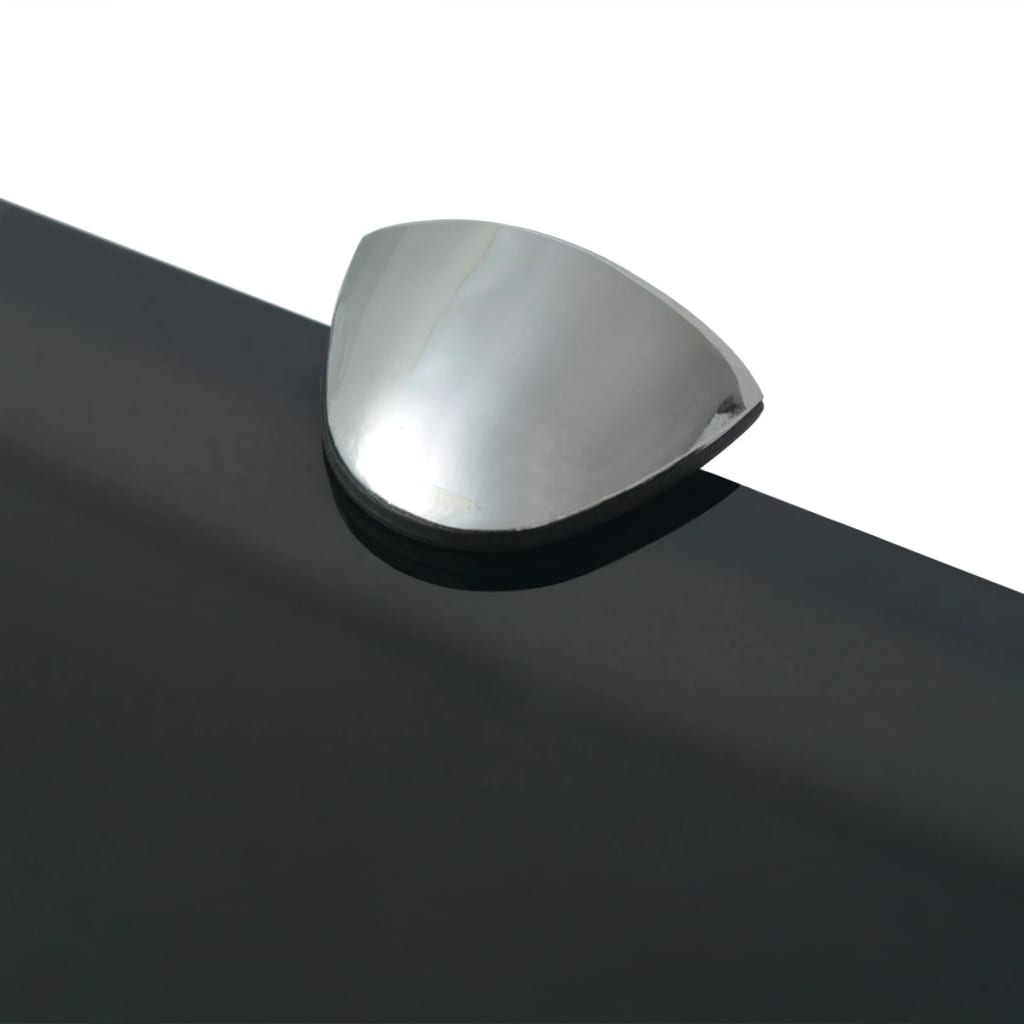 Floating Shelf | Set of 2 | Black | Tempered safety glass | 80 x 10 cm